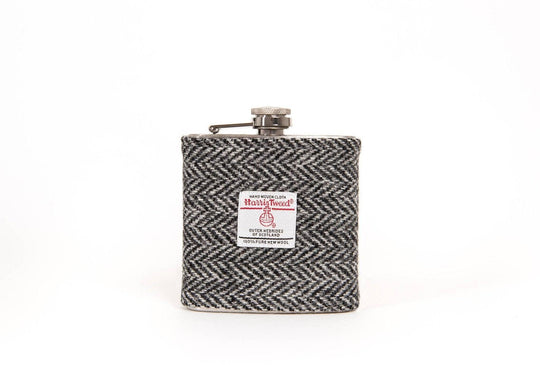 6oz Harris Tweed Hip Flask -Black Herringbone  - by Created by the RidHarris Tweed wrapped 6oz Hip Flask would make a lovely gift for that someone special sold complete with its own beautiful gift box
The flask itself is stainless steeAccessories For MenCreated By The RidleysArchieSoul Men6oz Harris Tweed