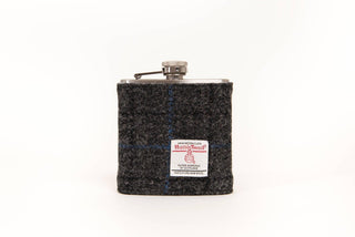 6oz Harris Tweed Hip Flask - Dark Grey - by Created by the Ridleys