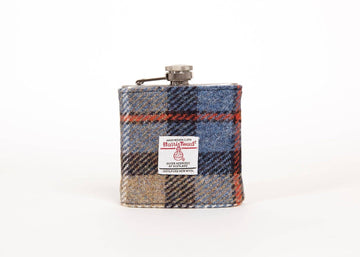 6oz Harris Tweed Hip Flask - Mackenzie Tartan  - by Created by the Ridleys