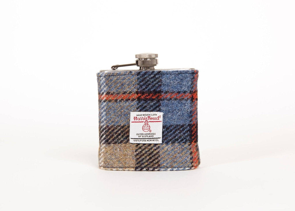 6oz Harris Tweed Hip Flask - MacKenzie Tartan - By Created By The Ridleys - ArchieSoul Men