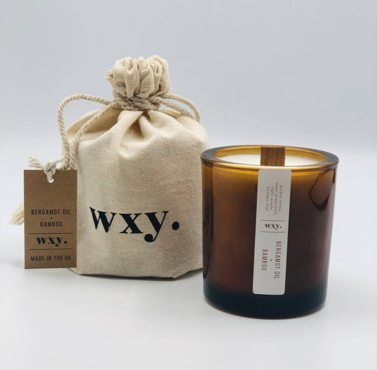 Amber 5oz Scented Candle - Bamboo & Bergamot Oil - by wxy - ArchieSoul Men