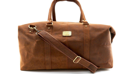 Bruno Flap Duffel 24Inch Goat Leather Bag - ArchieSoul Men