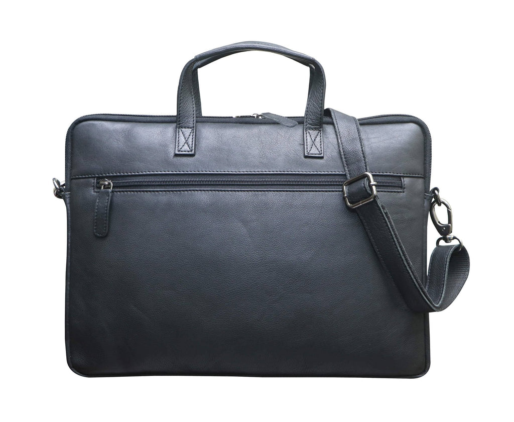 Greenwood "Fred" 14 inch Leather Laptop Bag With Removable Shoulder Strap - ArchieSoul Men