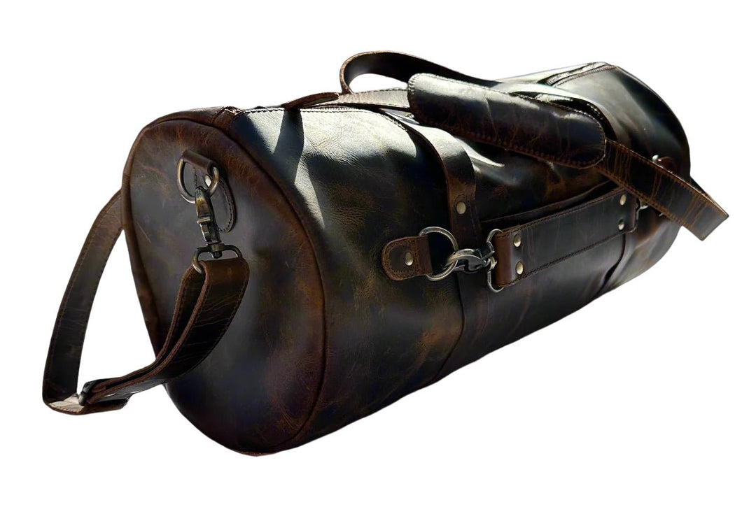 Mens Leather Duffel / Barrel Bag 'The Battlefield  Barrel' - ArchieSoul Man - ArchieSoul Men