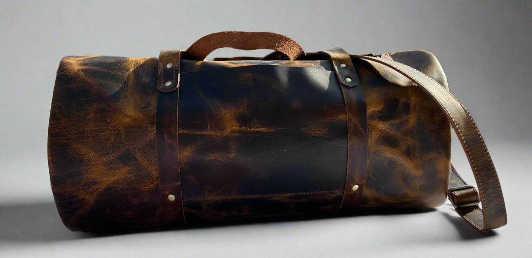 Mens Leather Duffel / Barrel Bag 'The Broseley Barrel' - ArchieSoul Man - ArchieSoul Men