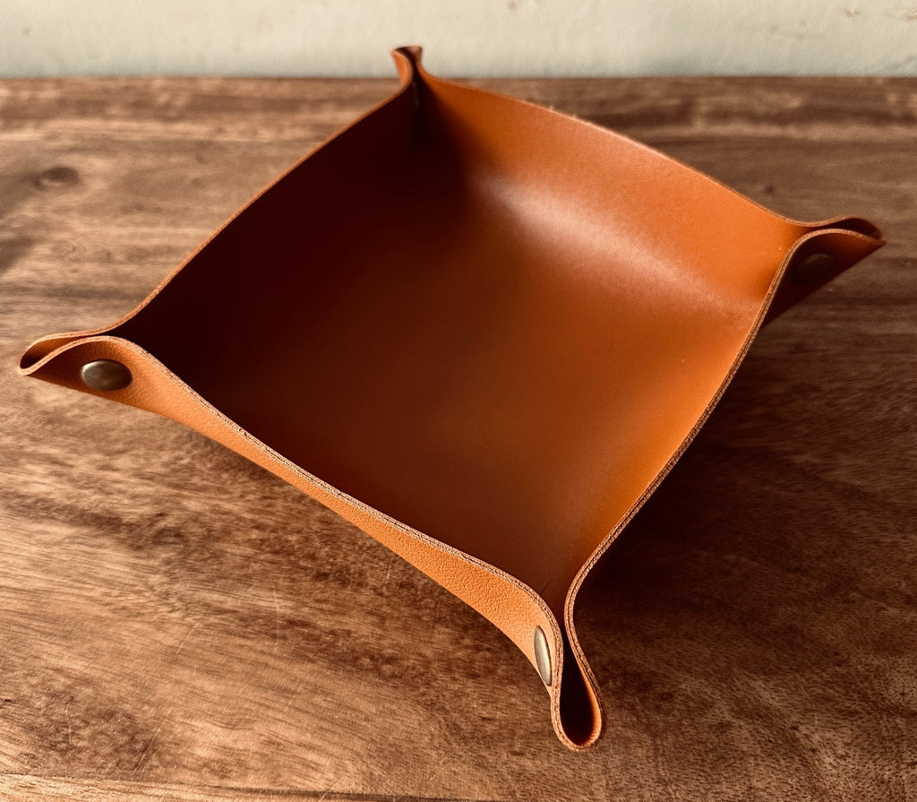 Mens PU Leather Valet Tray in Brown or Black by ArchieSoul Man - ArchieSoul Men