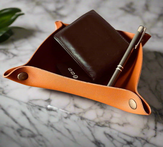 Mens PU Leather Valet Tray in Brown or Black by ArchieSoul ManAlways misplacing your keys, wallet, even your wedding ring?  You need a valet tray in your life. Keep all of your everyday things in one place when you're not usingAccessories For MenArchieSoul ManArchieSoul MenMens PU Leather Valet Tray