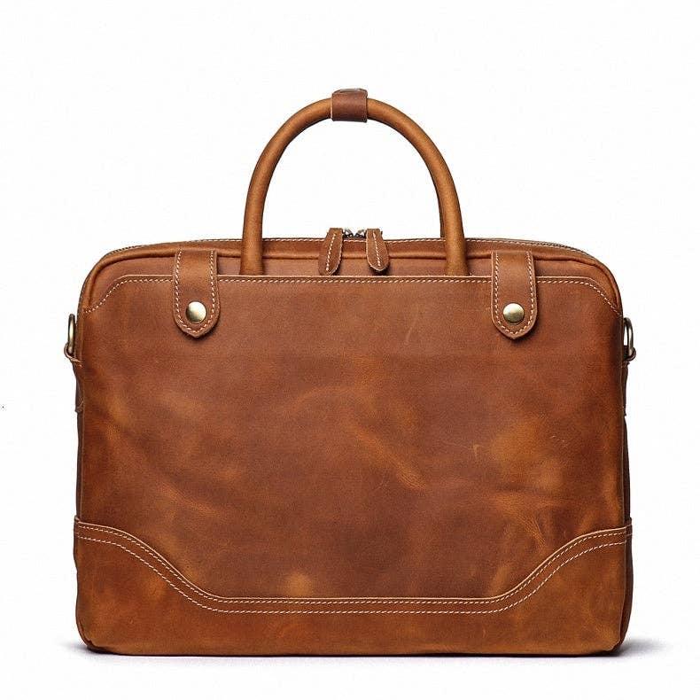 The 'Everyday' Office Leather Briefcase For Men. - ArchieSoul Men