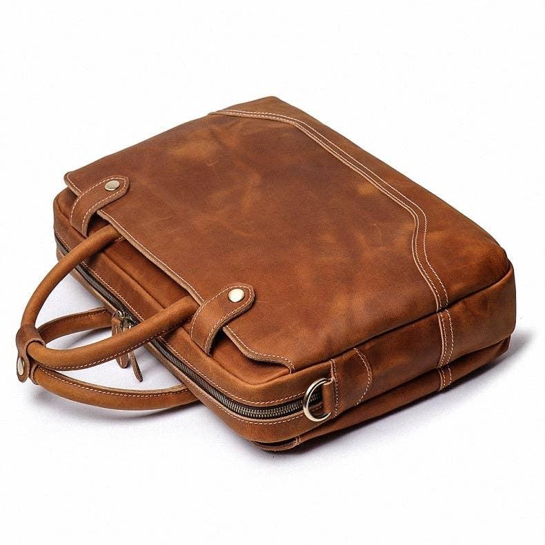 The 'Everyday' Office Leather Briefcase For Men. - ArchieSoul Men