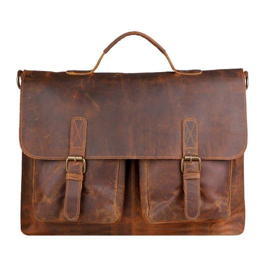 The Genuine Buffalo Leather Messenger Bag - ArchieSoul Men