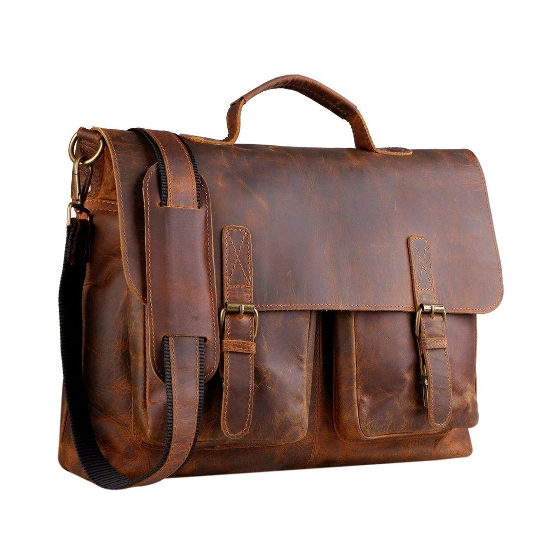 The Genuine Buffalo Leather Messenger Bag - ArchieSoul Men