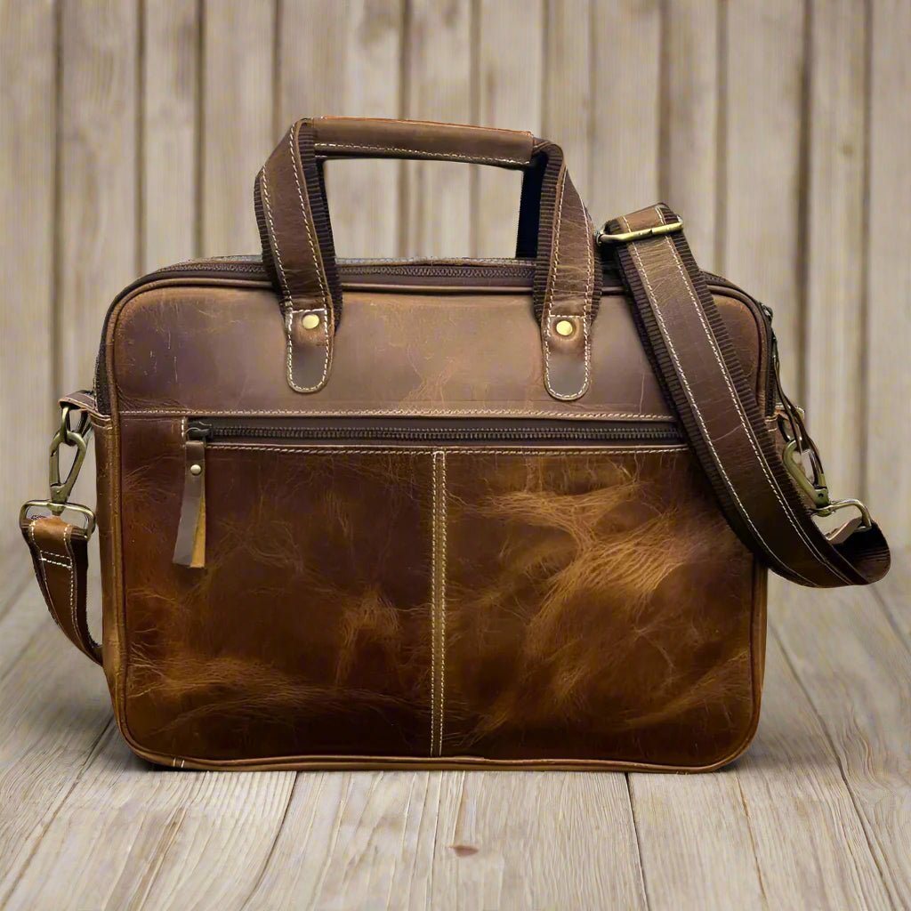 The Madeley Messenger Leather Laptop Bag by ArchieSoul Man - ArchieSoul Men