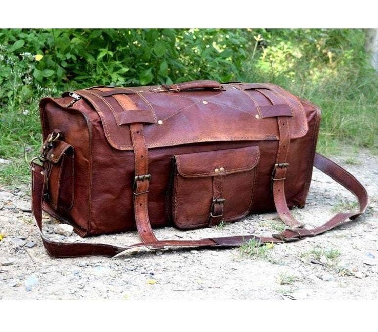 The Peterson Leather Duffle / Weekender Bag For Men. - ArchieSoul Men