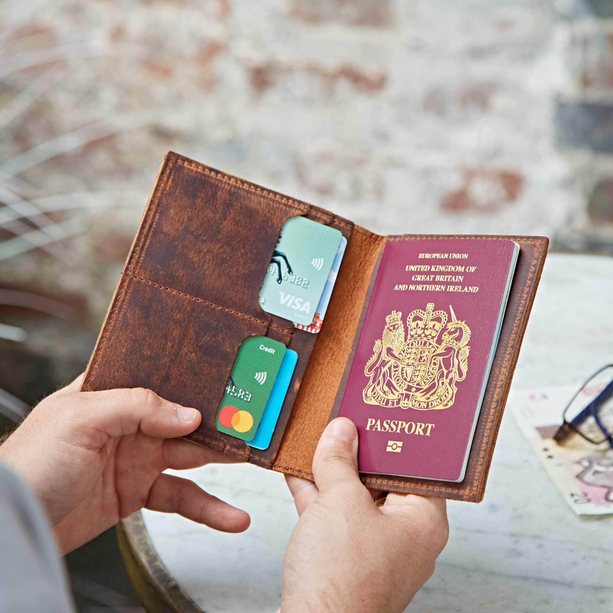 Buffalo Leather Passport Holder - ArchieSoul Men