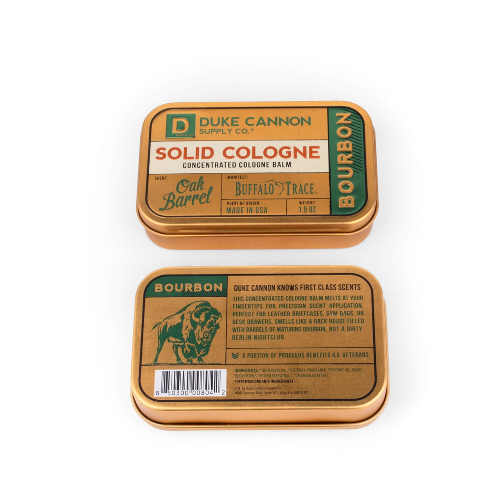 Duke Cannon Solid Cologne - Bourbon - Oak Barrel Scent - ArchieSoul Men