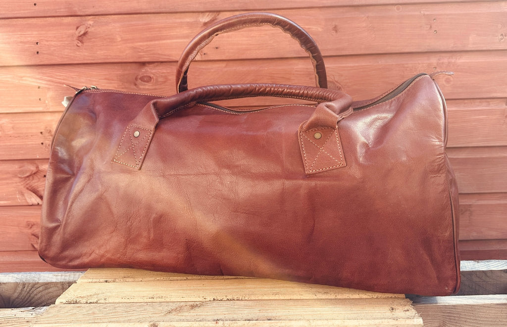 Genuine Leather Duffle Gym Bag - ArchieSoul Men